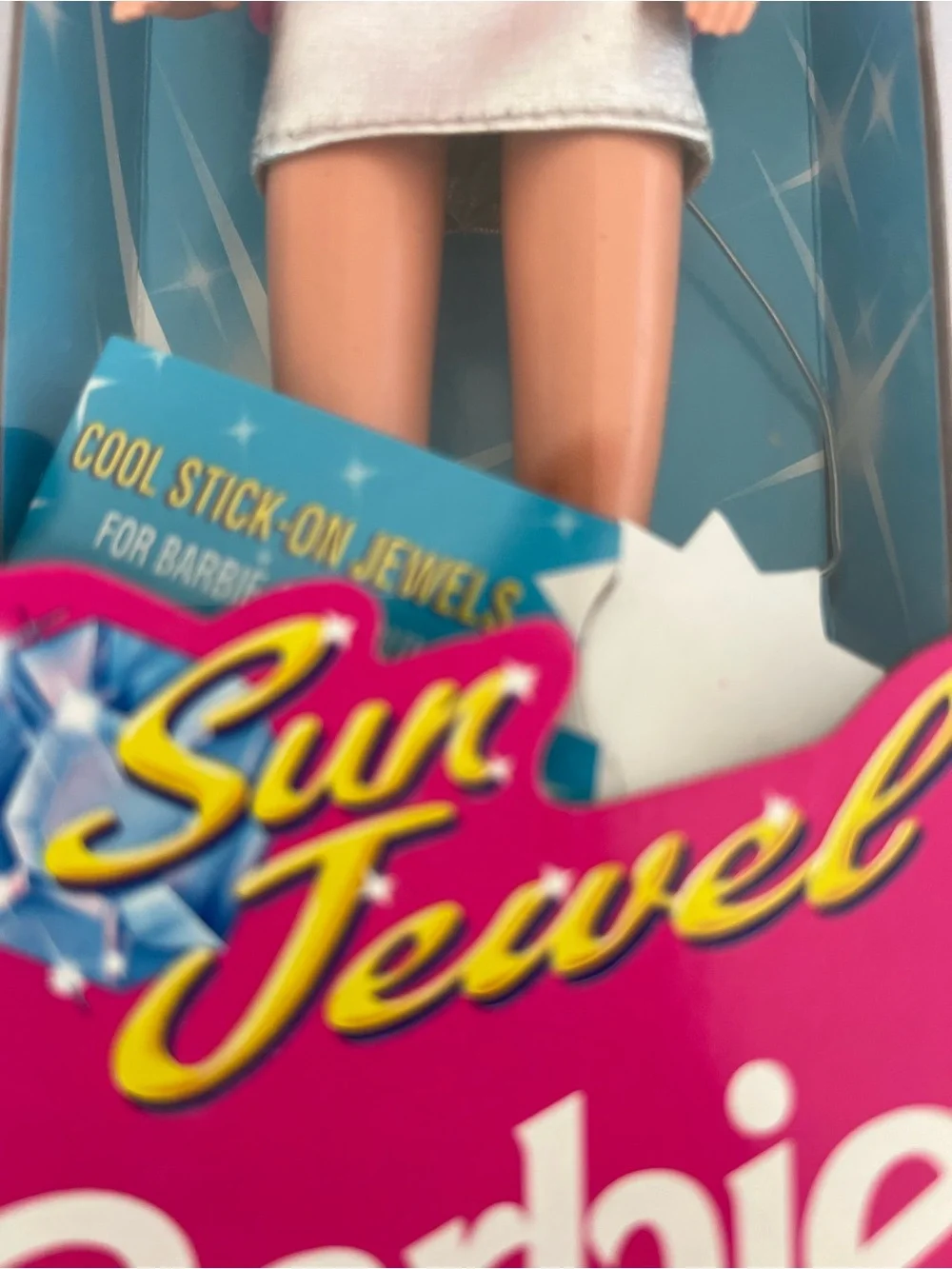 Vintage 1993 Barbie Sun Jewel Blonde Doll with Silver Dress and Pink Accent - Picture 4 of 13